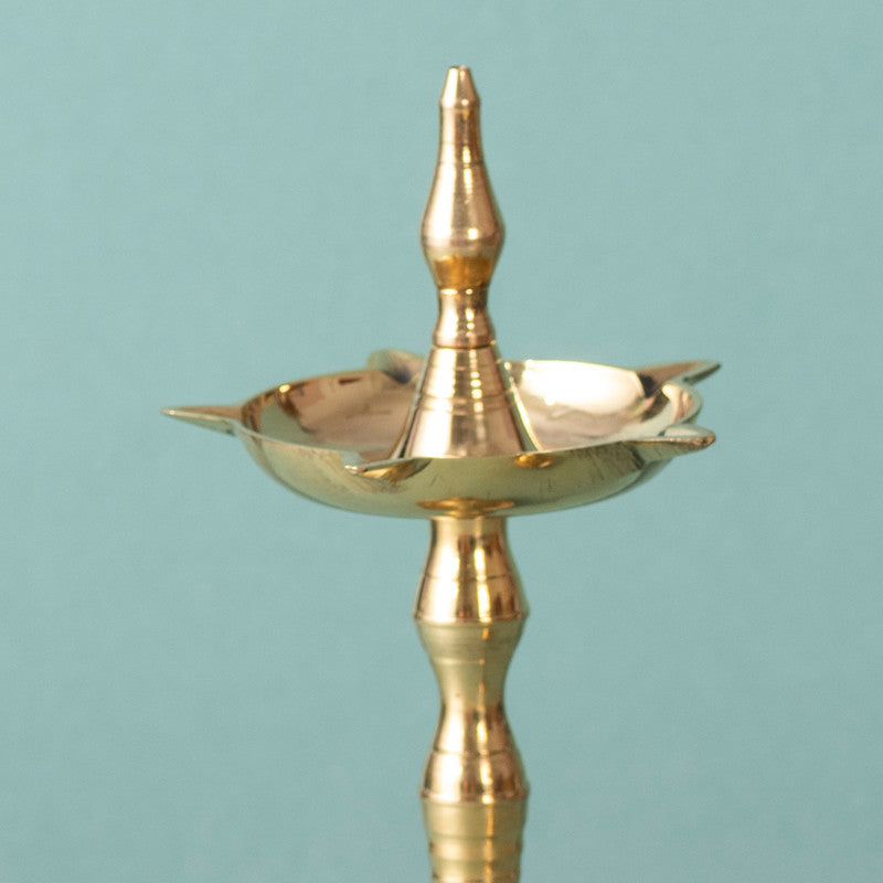 Brass Diya Stand | Golden Finish | Set of 2