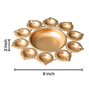 Brass Lotus Urli with Diyas | Gold Finish