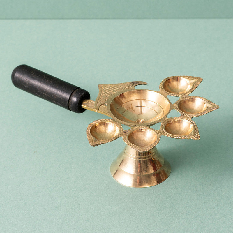 Brass Pooja Diya Stand | Golden