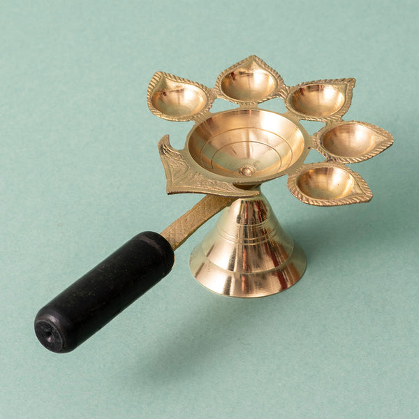 Brass Pooja Diya Stand | Golden