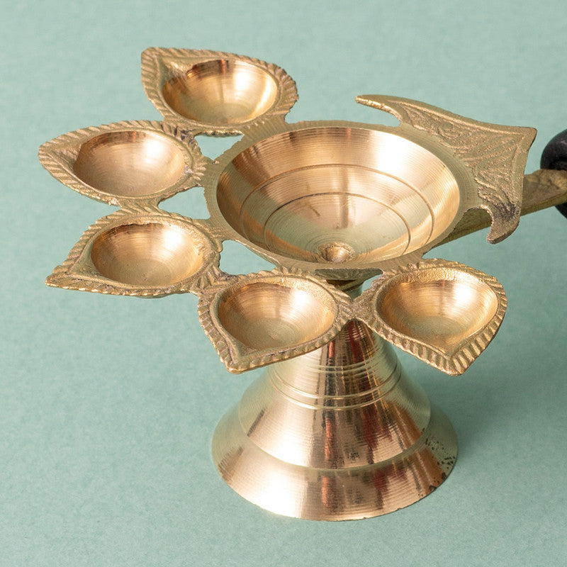 Brass Pooja Diya Stand | Golden