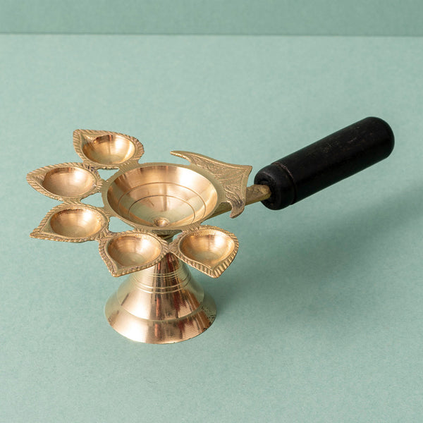 Brass Pooja Diya Stand | Golden