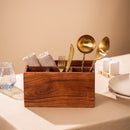 Wooden Cutlery Holder Organizer | Spoon & Fork Stand | Brown