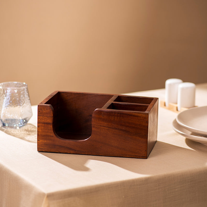 Wooden Cutlery Organizer | Cutlery Concierge | Brown