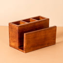 Wooden Cutlery Holder | Brown