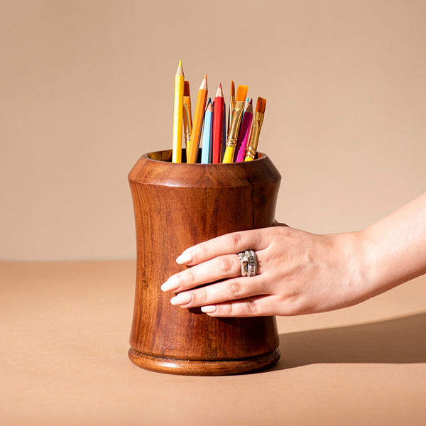 Wooden Spoon Stand | Cutlery Holder | Brown