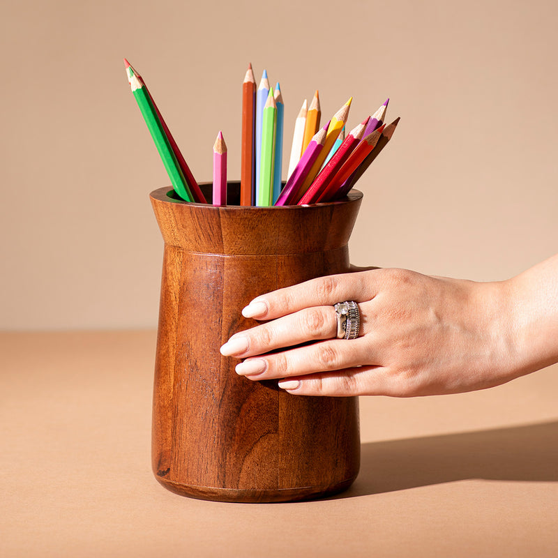 Wooden Modern Cutlery Stand Holder | Brown