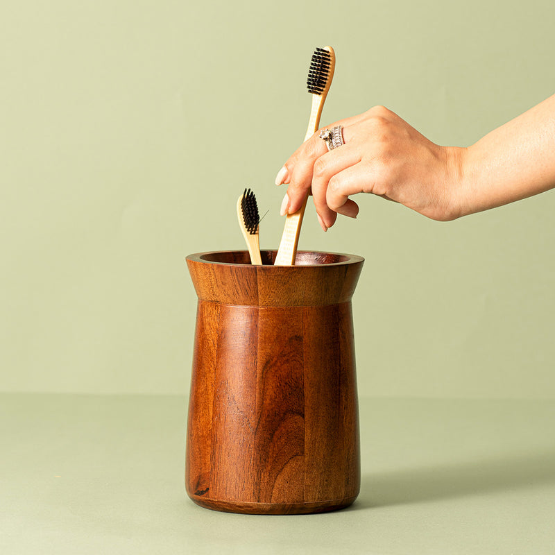 Wooden Modern Cutlery Stand Holder | Brown