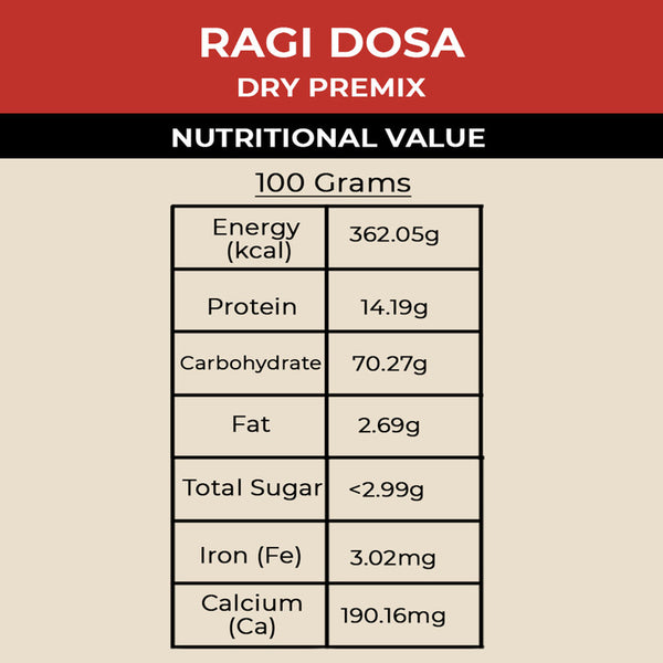 Ragi Dosa | Dry Premix | No Rice | 400 g