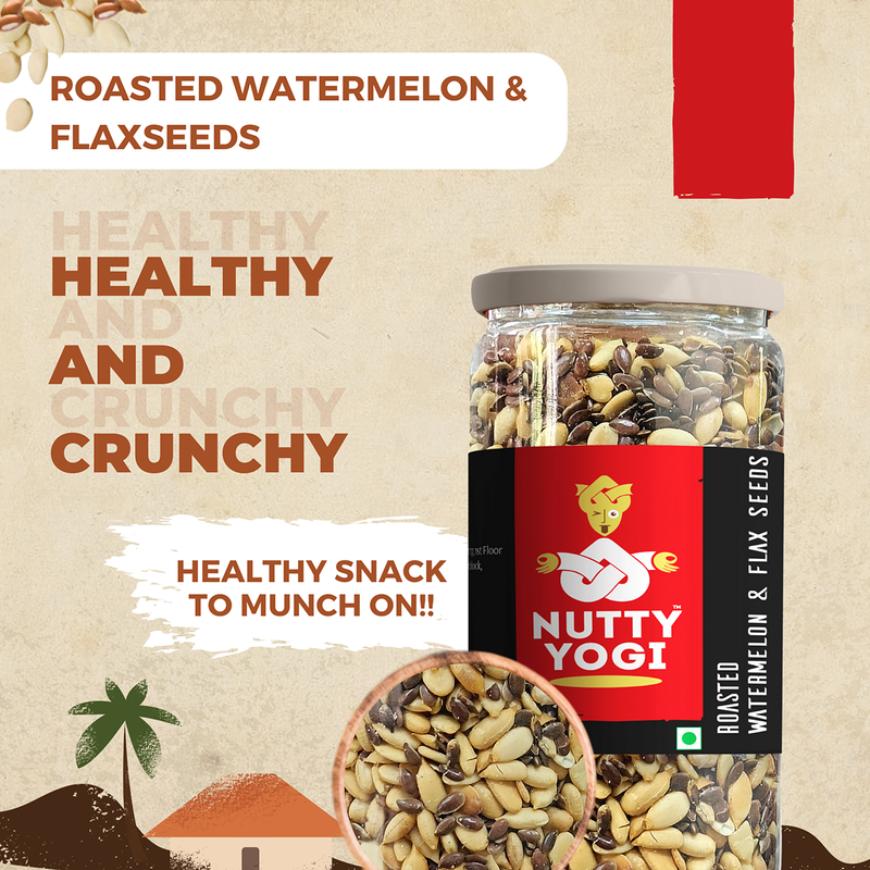 Roasted Watermelon & Flaxseeds Mix | Rich in Minerals | 100 g