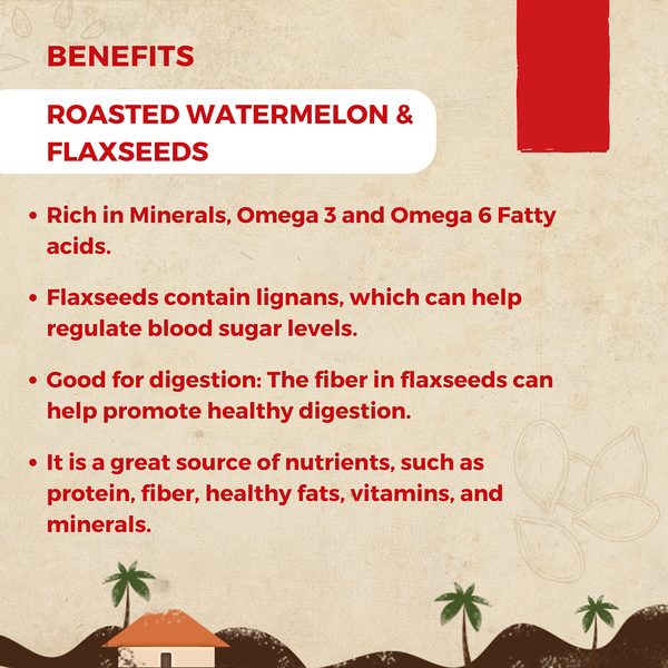 Roasted Watermelon & Flaxseeds Mix | Rich in Minerals | Pack of 2 | 100 g Each