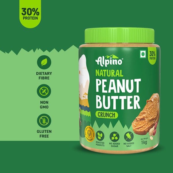 Peanut Butter | Crunch | Unsweetened | 30g Protein | High Protein Peanut Butter Crunchy | 1 kg