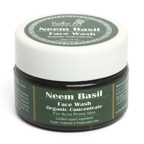 Organic Neem Basil Face Wash Concentrate | 50 g