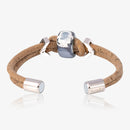 Upcycled Cork Bracelet for Women | Northern Light | Beige & Silver