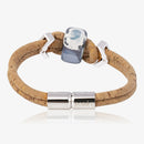 Upcycled Cork Bracelet for Women | Northern Light | Beige & Silver