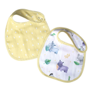 Organic Cotton Baby Bibs | Jungle Print | Yellow | Set Of 2