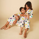 Cotton Night Suit for Kids | Shirt Pajama Set | Polka Print | White