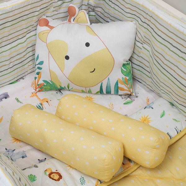 Organic Cotton Baby Pillow & Bolsters | Giraffe Print | Set of 3