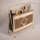 Jute Newspaper Stand | Brown & White | 40 cm