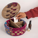 Jute Trinket Box | Storage Organiser | Multicolour | 20 cm