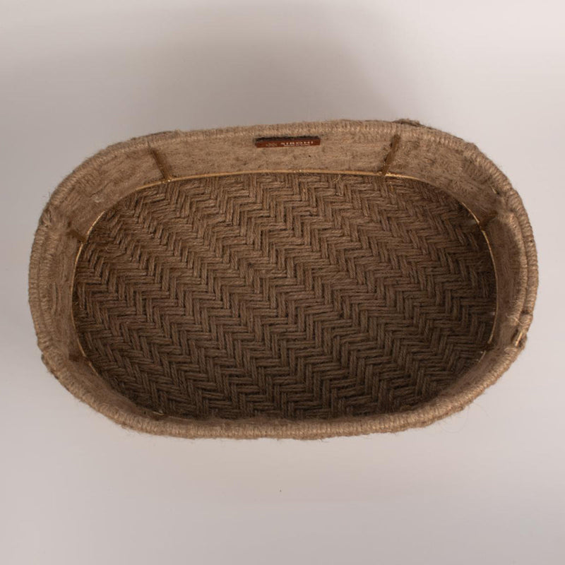 Jute Storage Basket | Brown & Gold | 38 cm