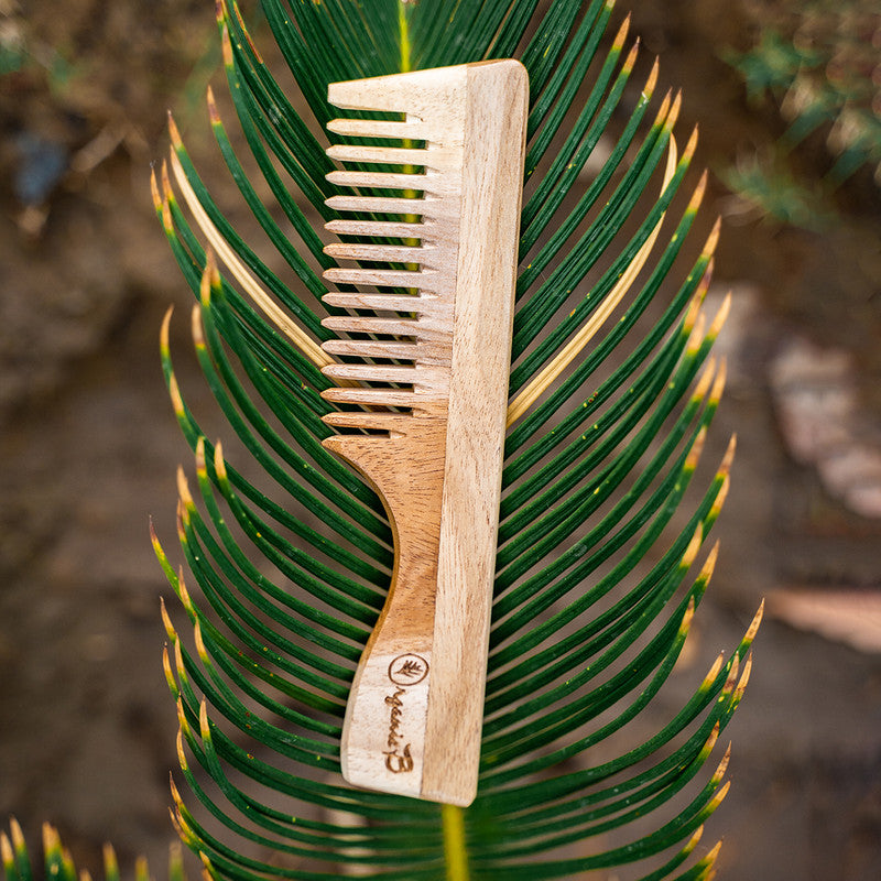 Neem Wood Comb with Handle | Pack of 2