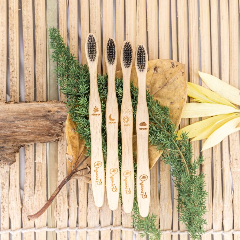 Charcoal Bamboo Toothbrush | Pack of 4