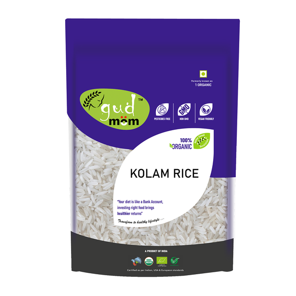 Kolam Rice | Organic | High Fibre & Boost Energy | 1 Kg