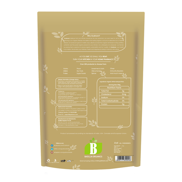 White Indrayani Rice | Organic | 5 Kg