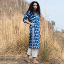 Cotton Indigo Kurta for Women | Block Print | Straight Fit