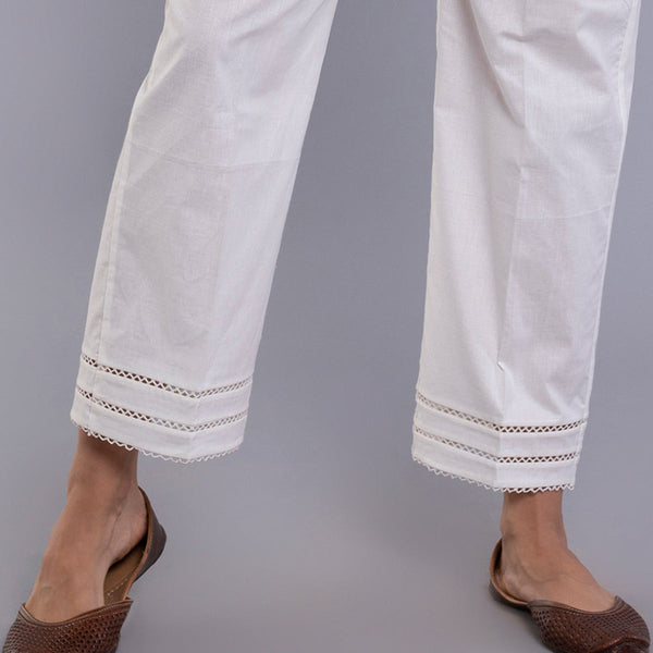 Cotton Pajama Pants for Women| White