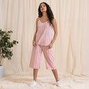 Cotton Pink Spaghetti Top for Women | Striped