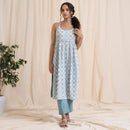 Cotton Kurta & Pant for Women | Blue & Grey