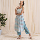 Cotton Kurta & Pant for Women | Blue & Grey