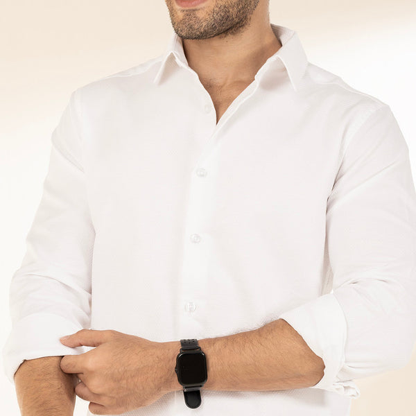 White Cotton Shirt for Men | Full Sleeves