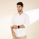 White Cotton Shirt for Men | Full Sleeves