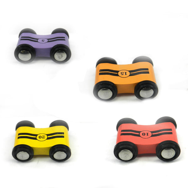 Wooden Racing Car Toy Set | Speedy Wheels | Multicolour | 4 Pcs