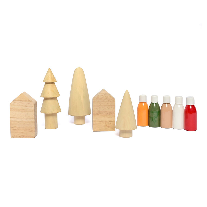 DIY Kits for Kids | Wooden Tree Toy Set | Multicolour | Set of 14
