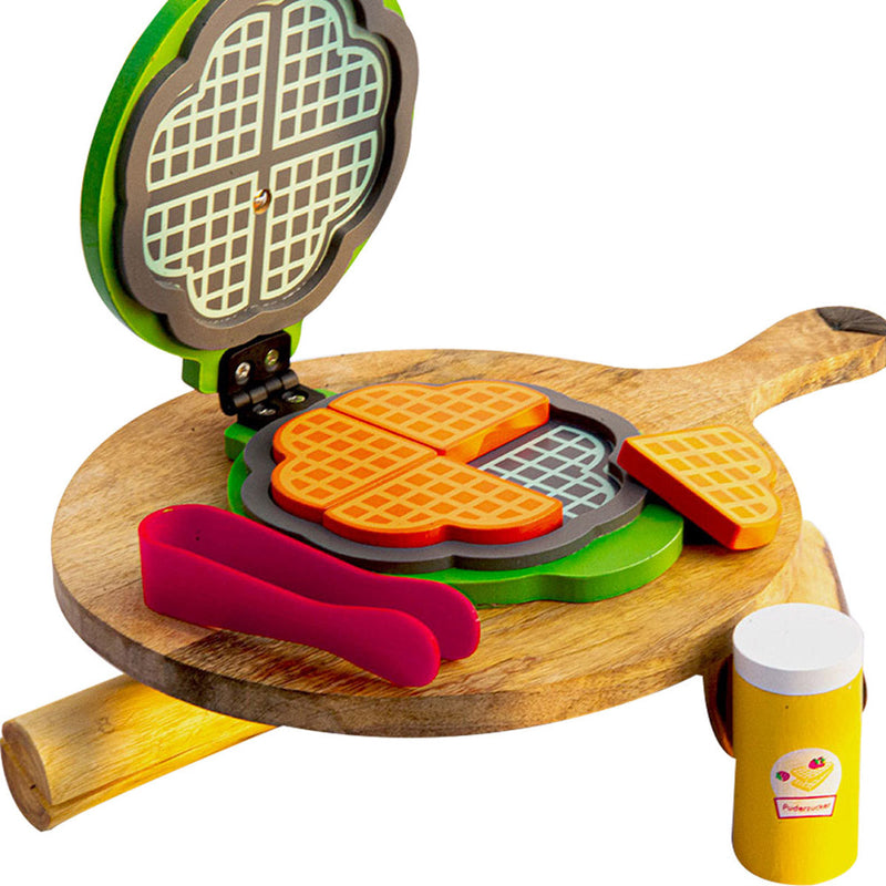 Wooden Toys for Kids | Waffle Toy Cooking Set | Multicolour | Set of 7