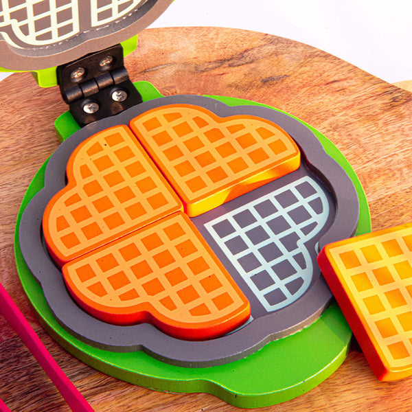 Wooden Toys for Kids | Waffle Toy Cooking Set | Multicolour | Set of 7