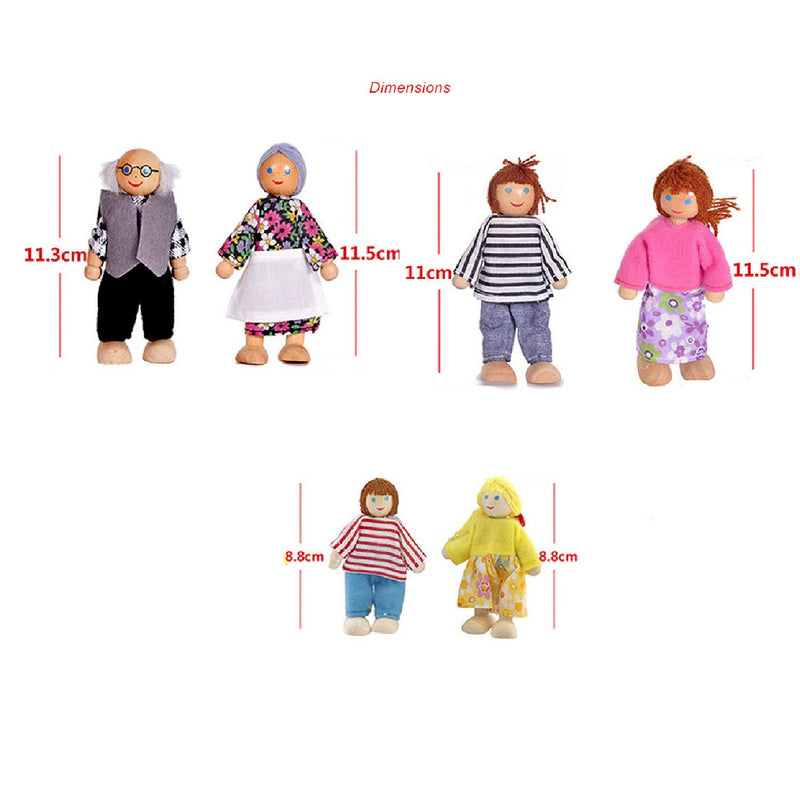 Wooden Toys For Kids | Pretend Play Doll Family Set | Set Of 6