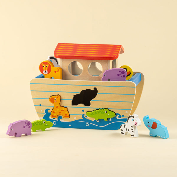 Wooden Wild Cruise Toy Set | Animal Transport Ship & Adventure | Multicolour | 15 Pcs