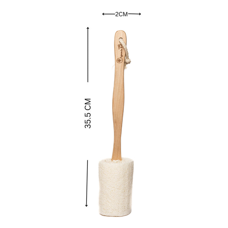 Bottle Gourd Loofah | Teak Wood Handle | Brown