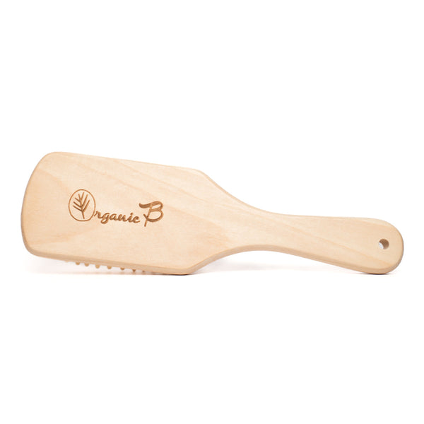 Bamboo-Teak Light Paddle Hairbrush | Reduces Hair Breakage | Brown