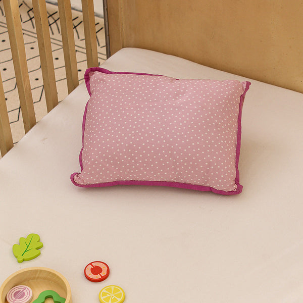 Cotton Pillow Cover | Polka Design | Pink