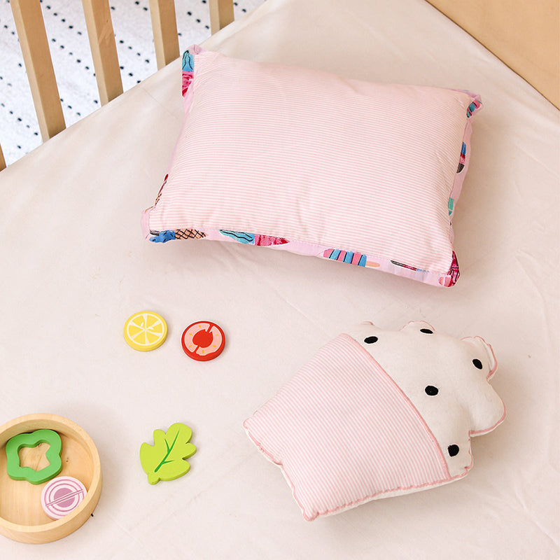 Cotton Pillow Cover | Ice Cream Design | Pink