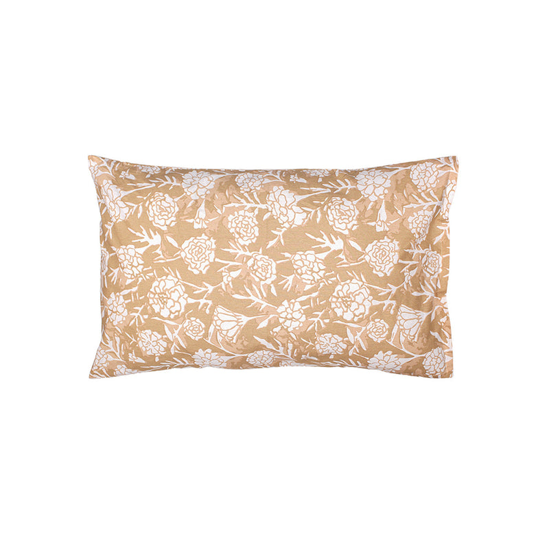 Cotton Pillow Covers | Floral Print | Beige