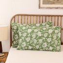 Cotton Pillow Covers | Floral Print | Green