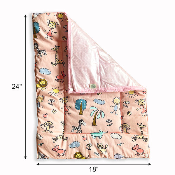 Cotton Diaper Changing Mat | Baby Playmat | Pink | Set of 3