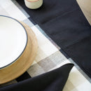Linen Table Mats | Placemats | Checkered | Black & White